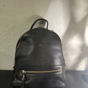 Bradley Black Leather Backpack